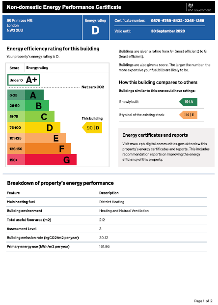 New Non-Domestic EPC Sept 2020 page 1