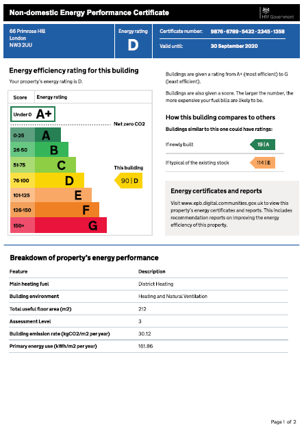 New Non-Domestic EPC Sept 2020 page 1