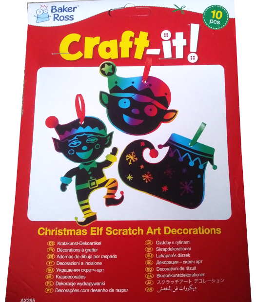 Make your own tree decoration using scratch art.