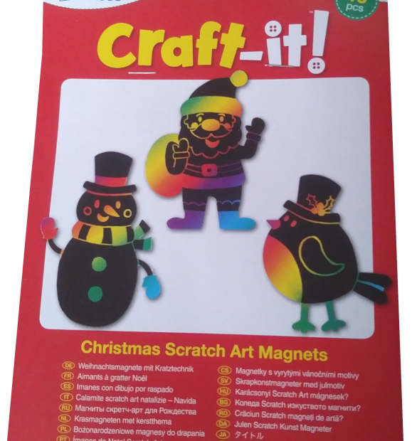 Craft your own Christmas scratch art fridge magnet